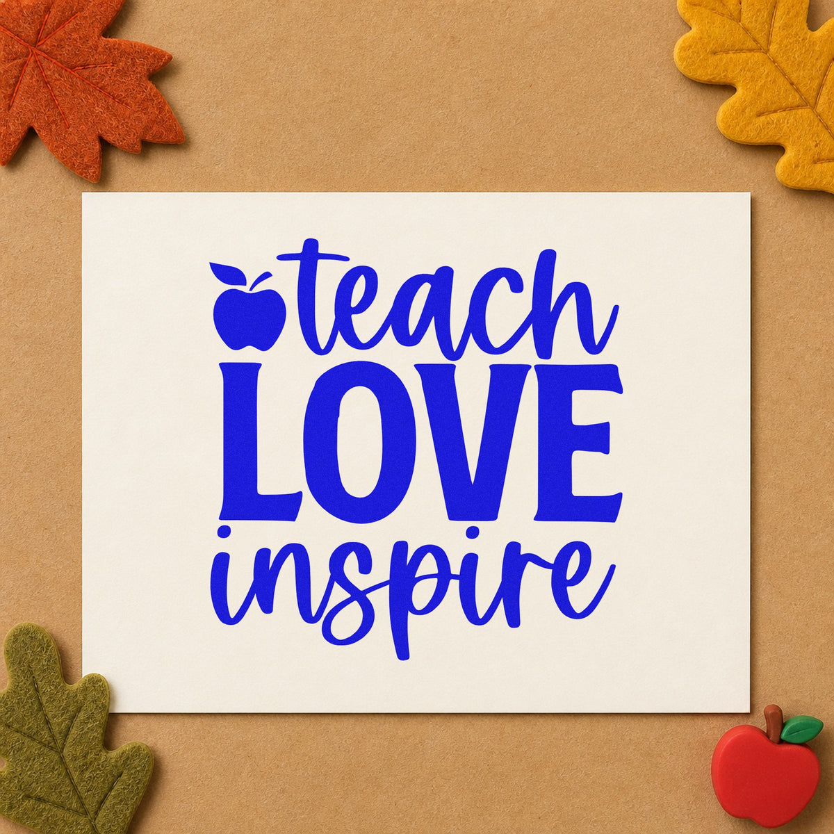 Duo Hand Teach Love Inspire Apple Rubber Stamp in use 5