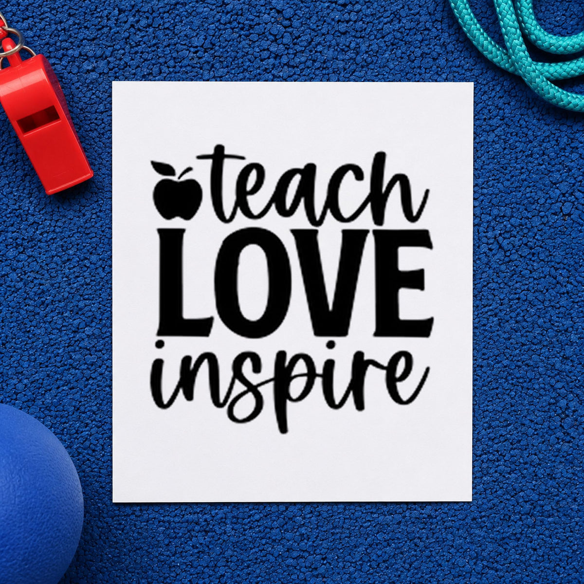 Duo Hand Teach Love Inspire Apple Rubber Stamp in use 9