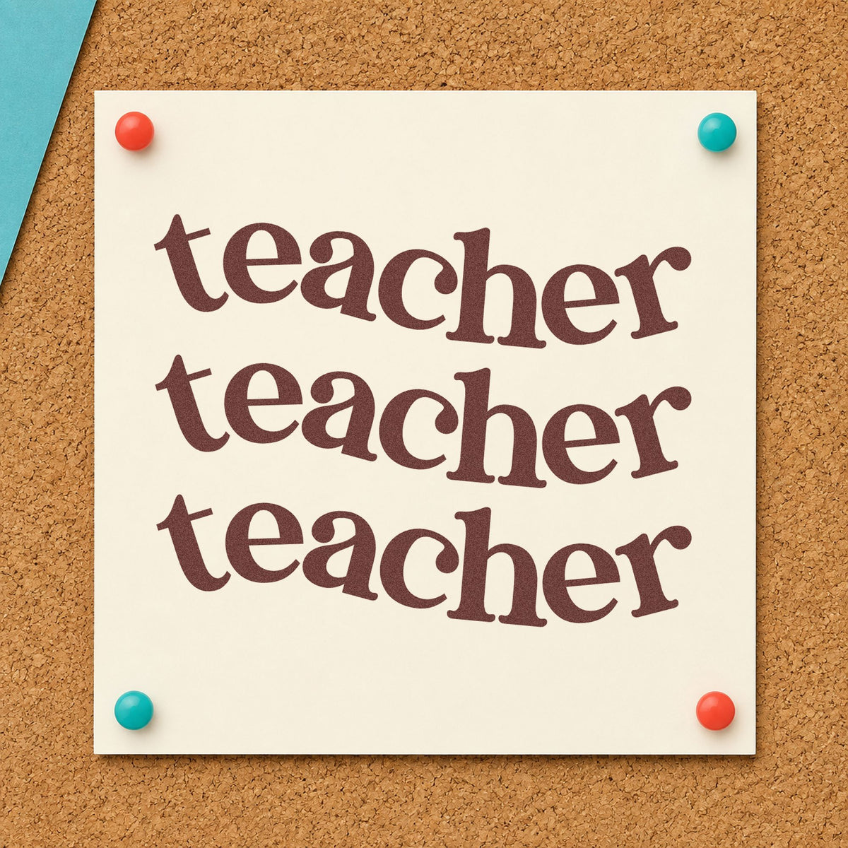 Three Wavy Teacher Rows Wood Handle Stamp in use 4
