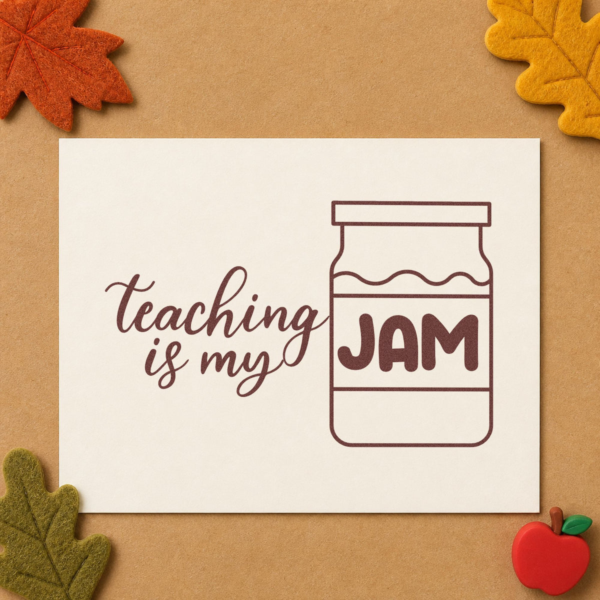 Teaching Is My Jam Jar Script Lettering Pre-Inked Stamp – PSI in use 4