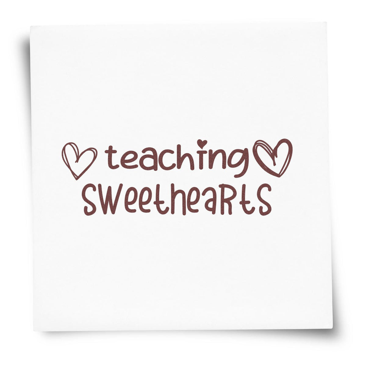 Teaching Sweethearts rubber stamp with heart design for teacher gifts, classroom crafts, and Valentine cards.