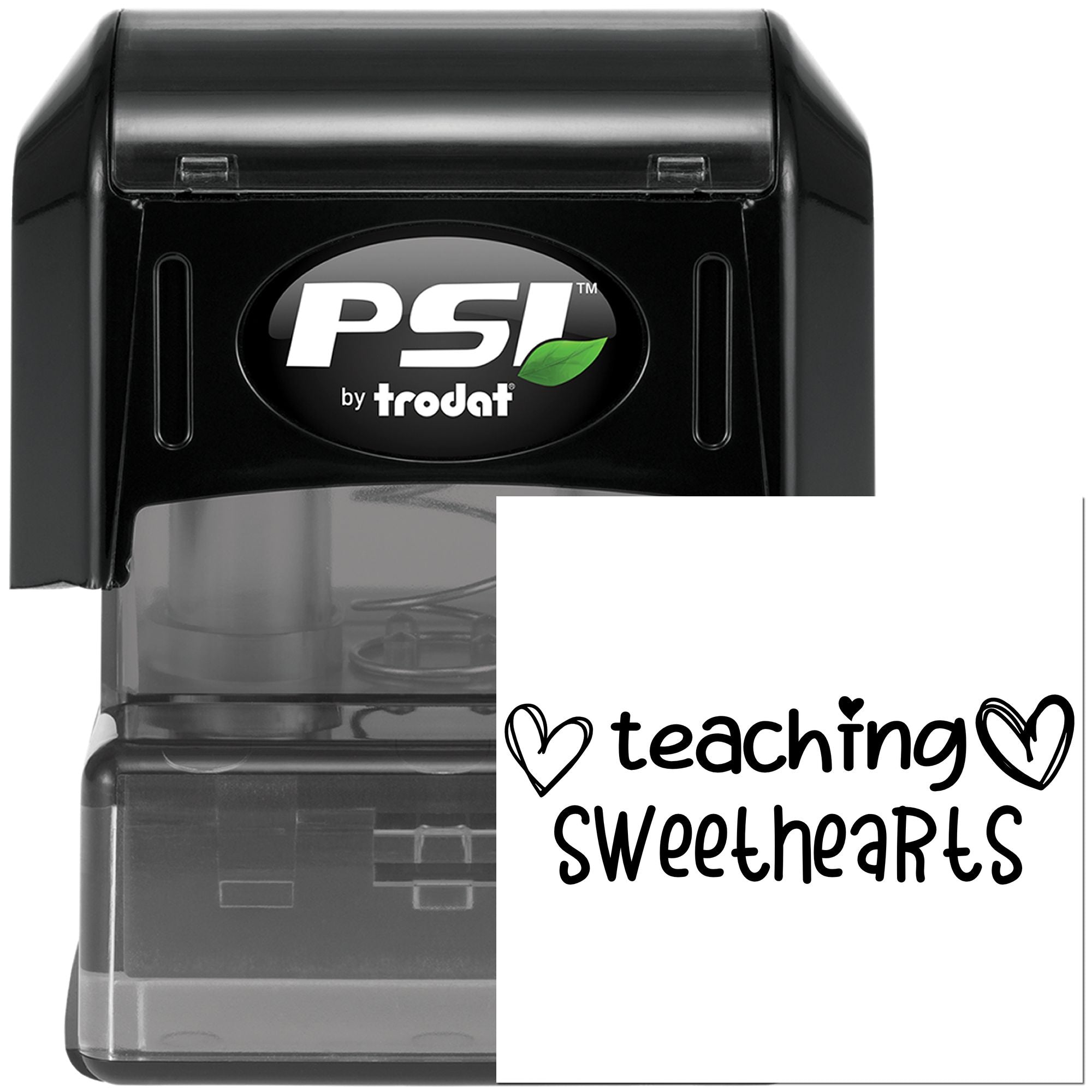 PSI by Trodat self-inking rubber stamp with Teaching Sweethearts design for teachers and classroom use