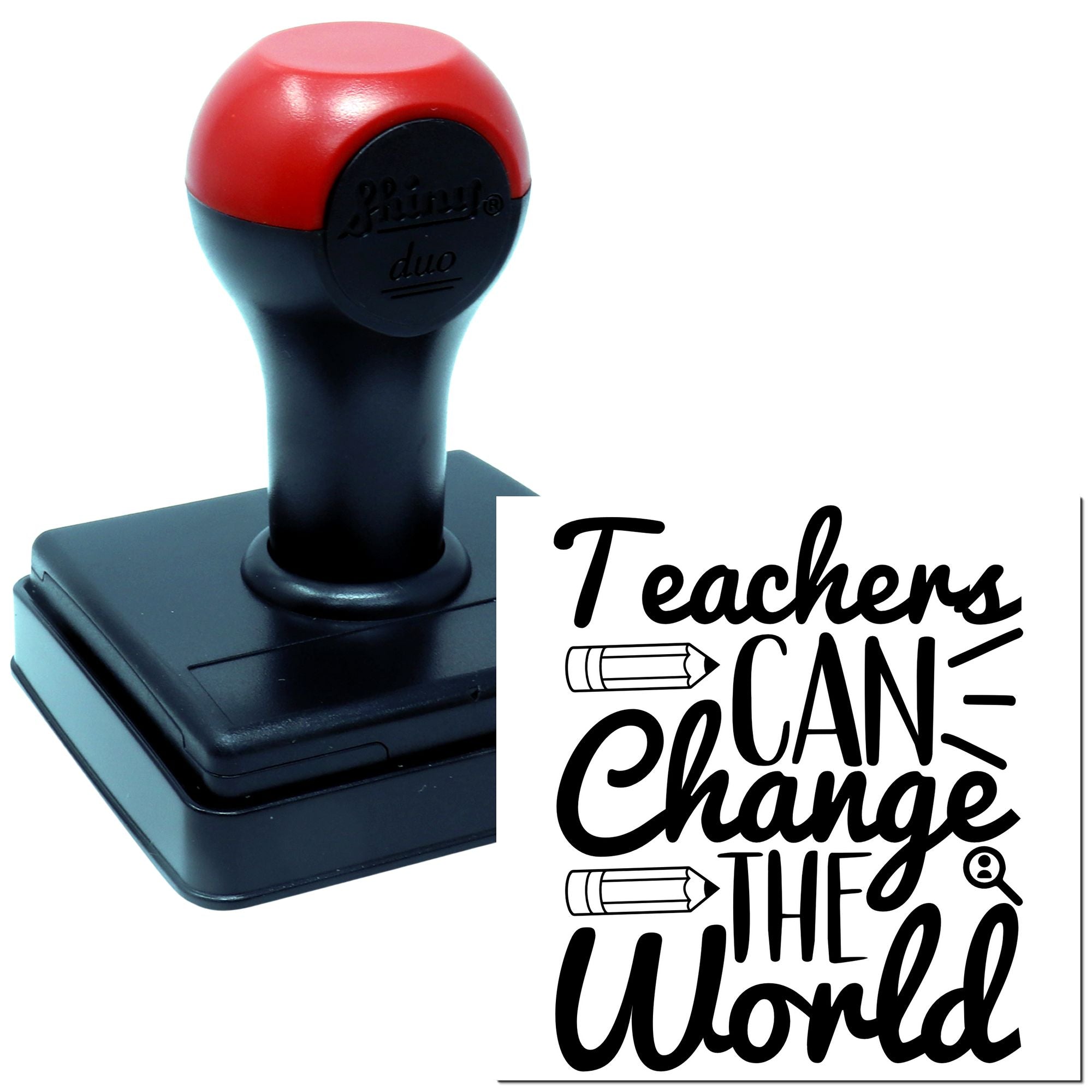 Self-inking Teachers Can Change the World rubber stamp for classroom use and teacher appreciation gifts.