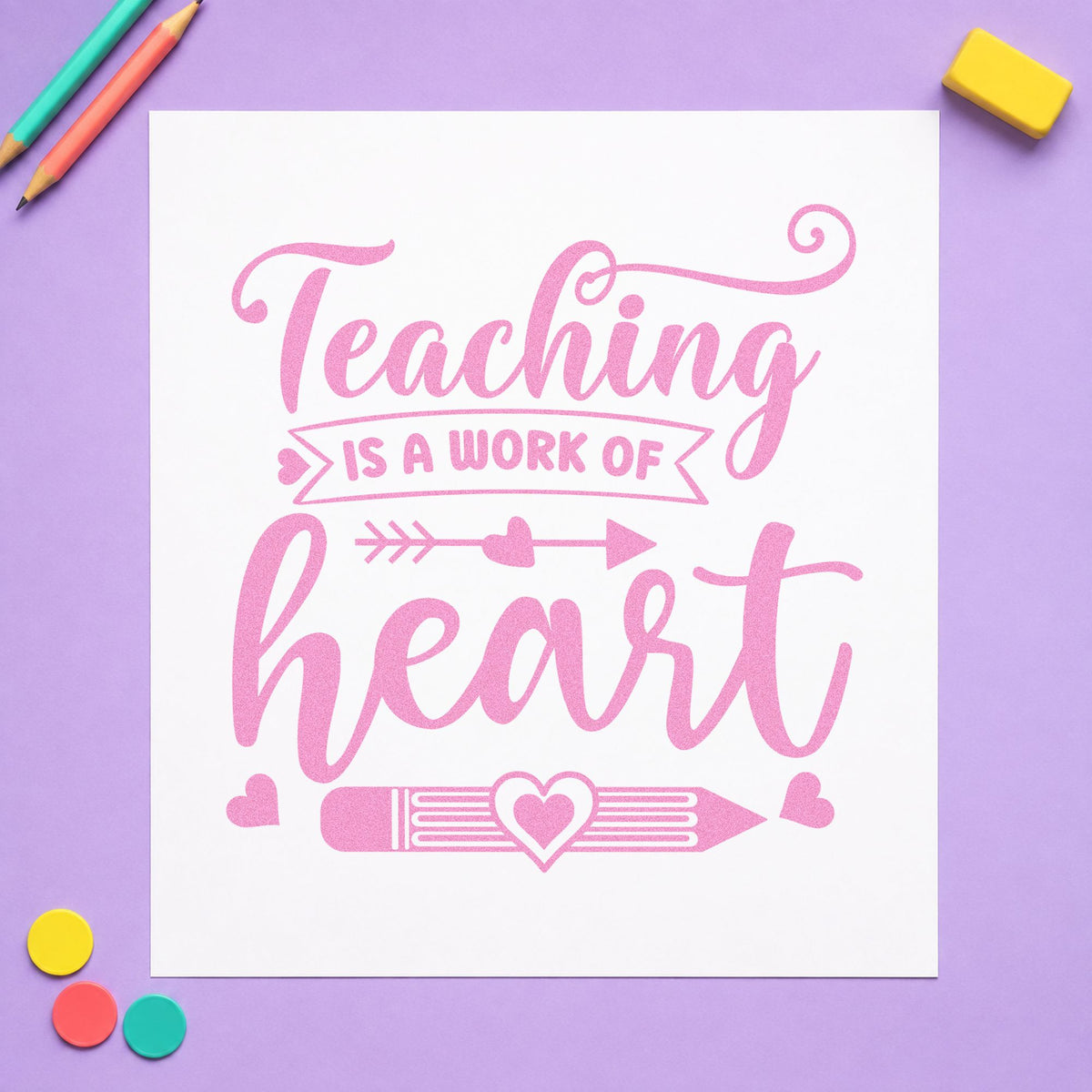 Teaching Work Of Heart Pencil Self-Inking Stamp in use 10