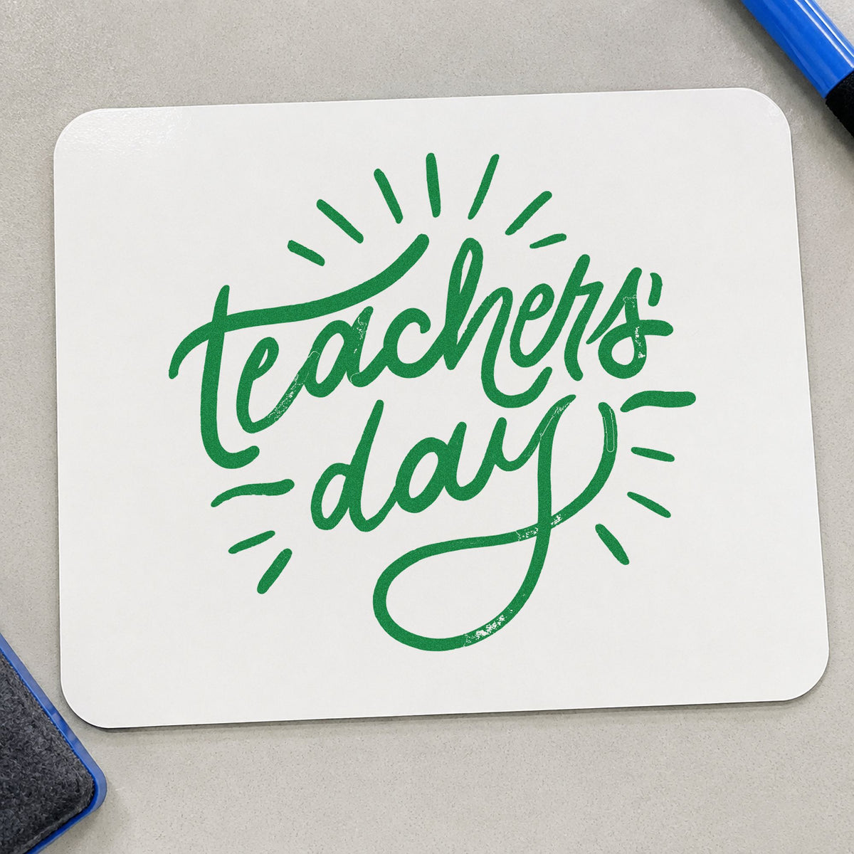 Teachers Day Radiating Script Lettering Craft Stamp – Self-Inking in use 8