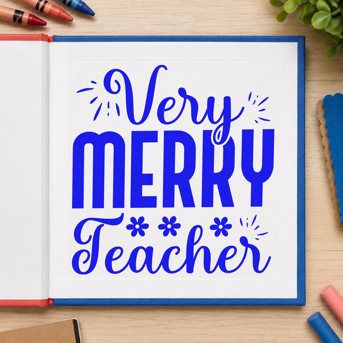 Very Merry Teacher Stamp – Self-Inking in use 5