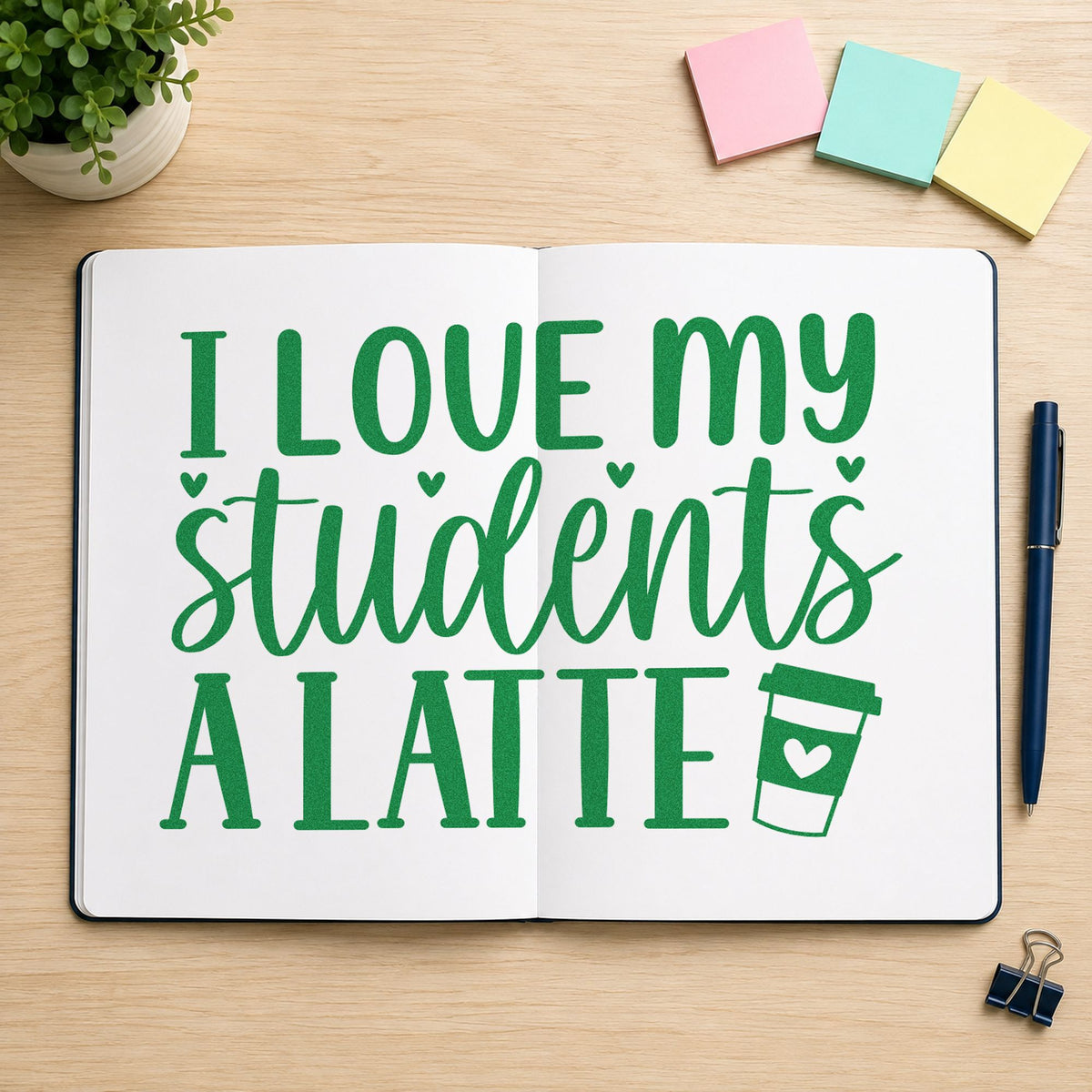 Love Students A Latte PSI Pre-Inked Stamp in use 3