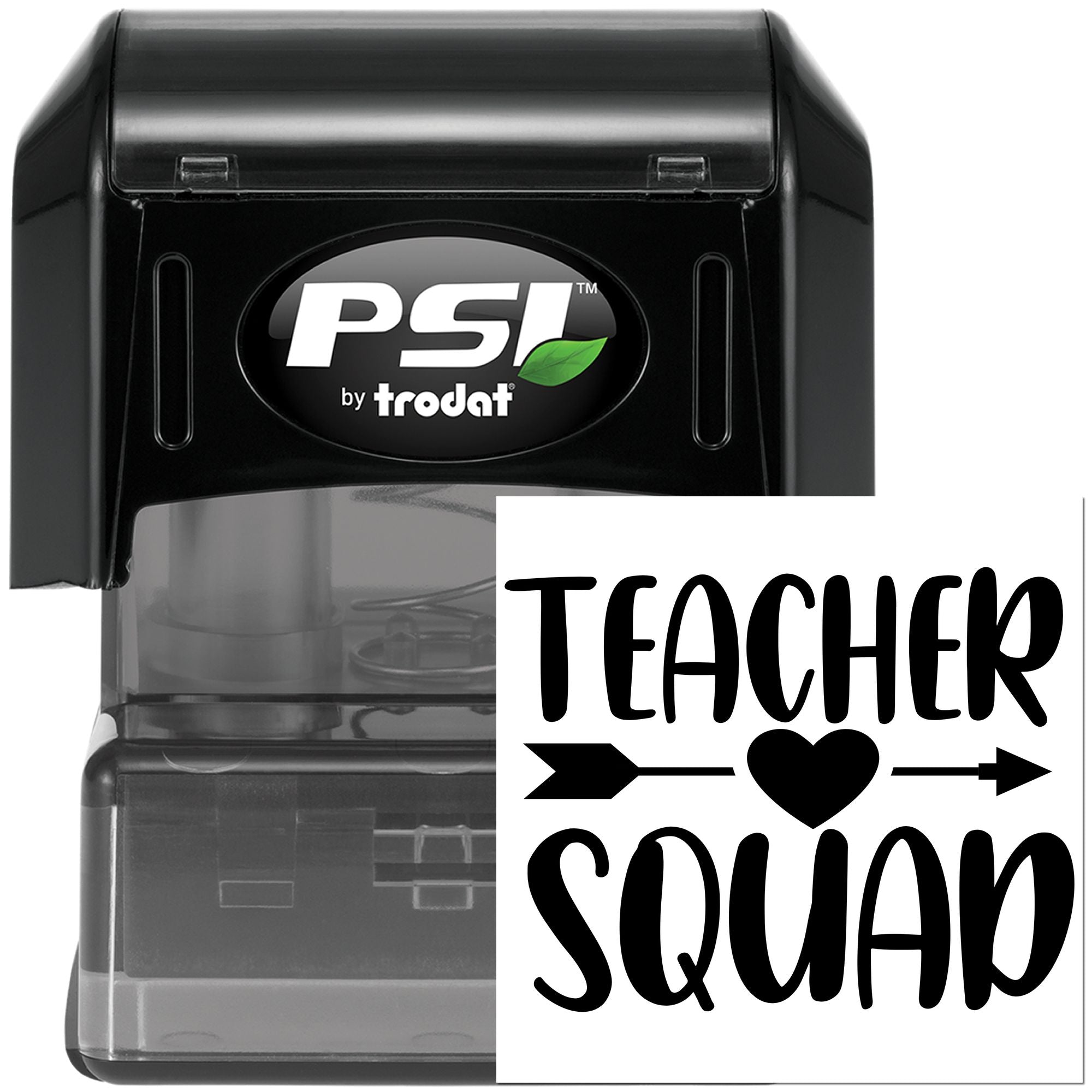 Teacher Squad self-inking rubber stamp by PSI Trodat for classroom labeling and teacher gifts.