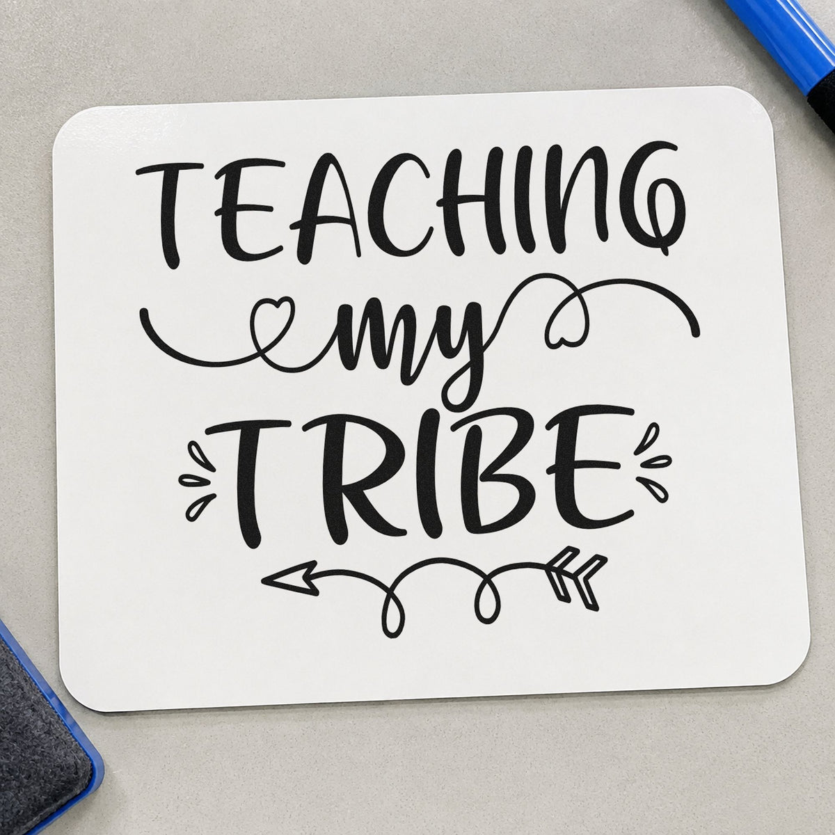Teaching My Tribe Flourishes rubber stamp printed in black ink, ready for looping lines cards and similar paper crafts.