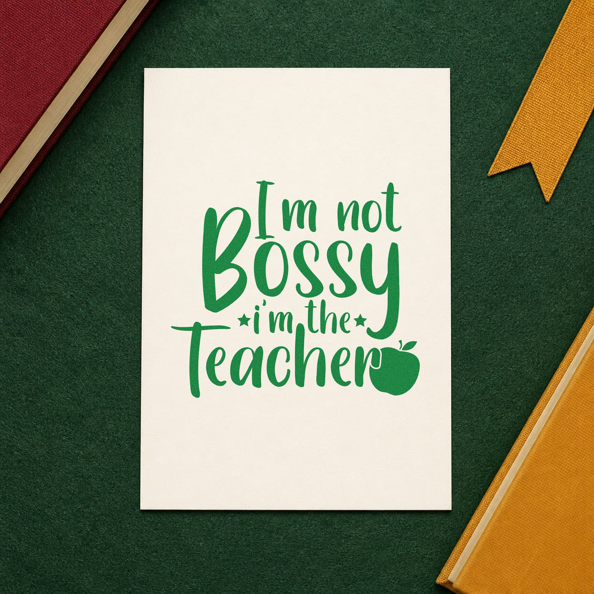 Not Bossy I'm The Teacher Self-Inking Stamp in use 3