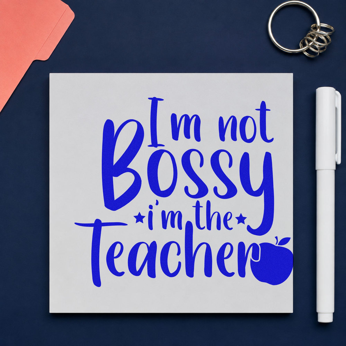 Duo Hand Not Bossy I'm The Teacher Rubber Stamp in use 6