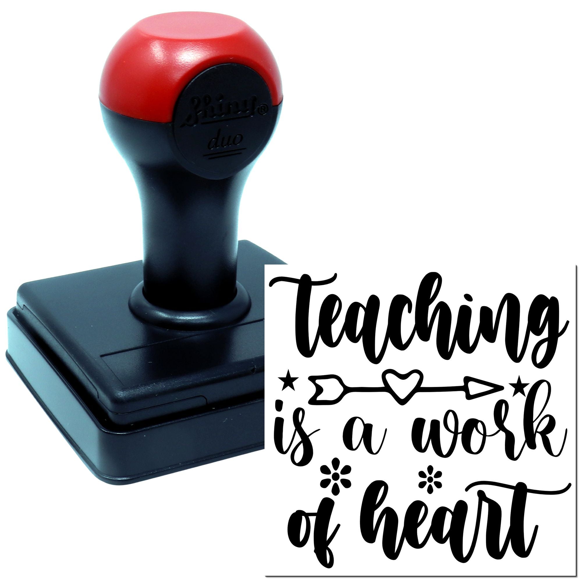 Rubber stamp with Teaching is a work of heart design for teacher appreciation cards, crafts, and classroom stamping.