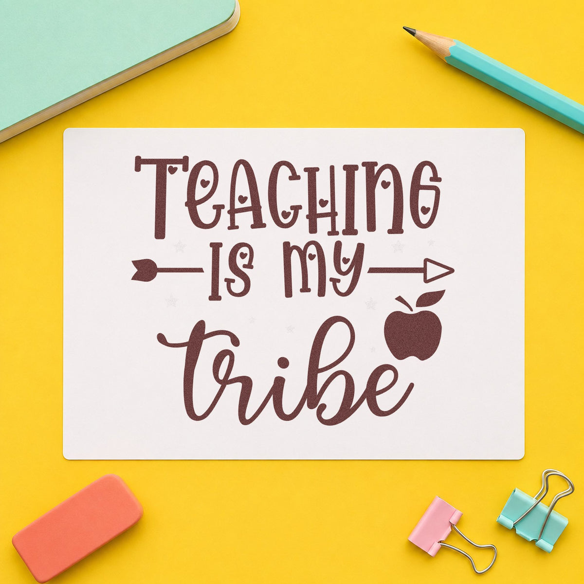 Teaching Is My Tribe Apple Pre-Inked Stamp – Slim in use 4