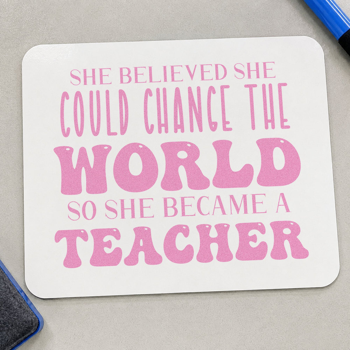 Duo Hand She Became A Teacher Rubber Stamp in use 10