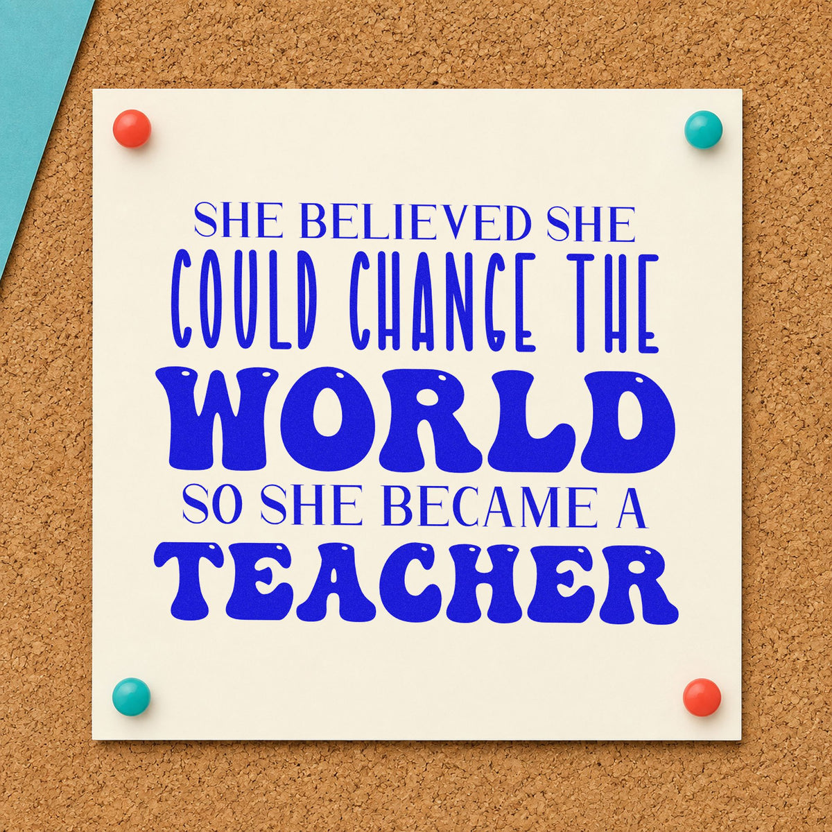 Duo Hand She Became A Teacher Rubber Stamp in use 6