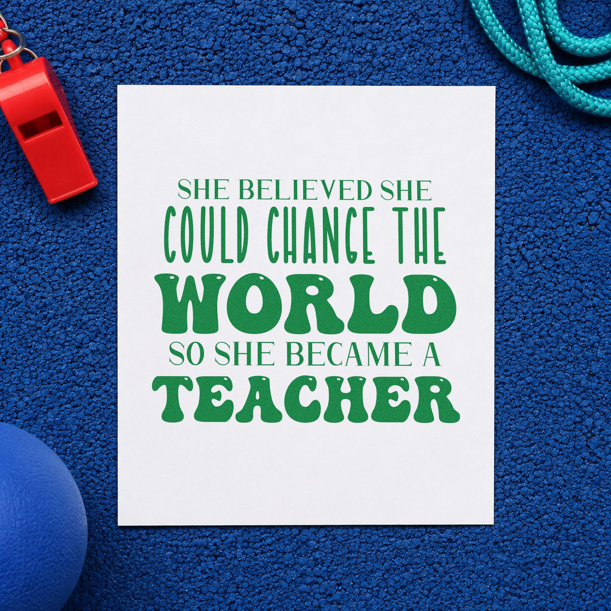 She Became A Teacher Stamp – PSI Pre-Inked in use 8