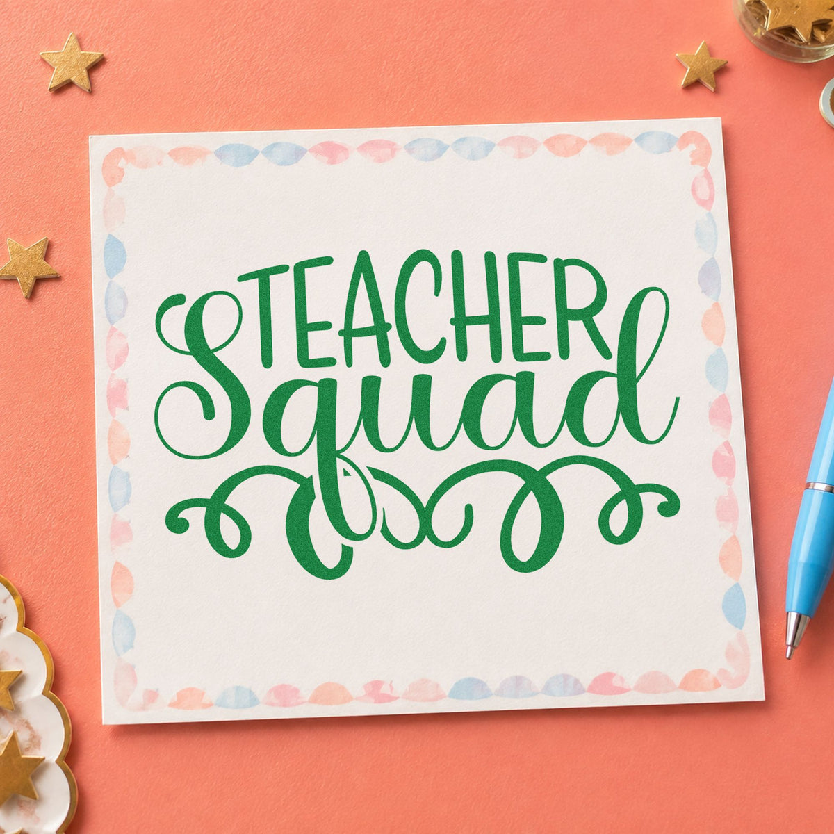 Teacher Squad Slim Pre-Inked Stamp in use 3