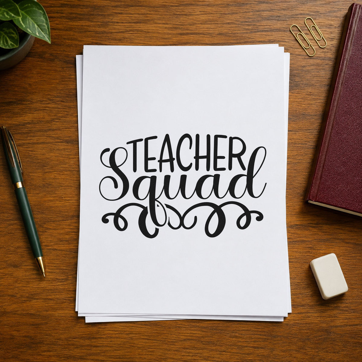 Teacher Squad Slim Pre-Inked Stamp in use 9