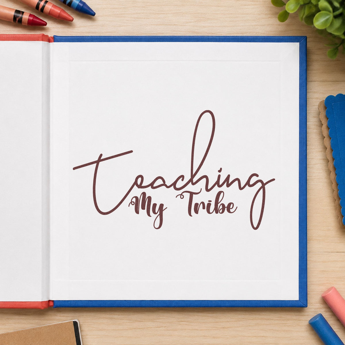 Self-Inking Teaching My Tribe Script Stamp in use 4