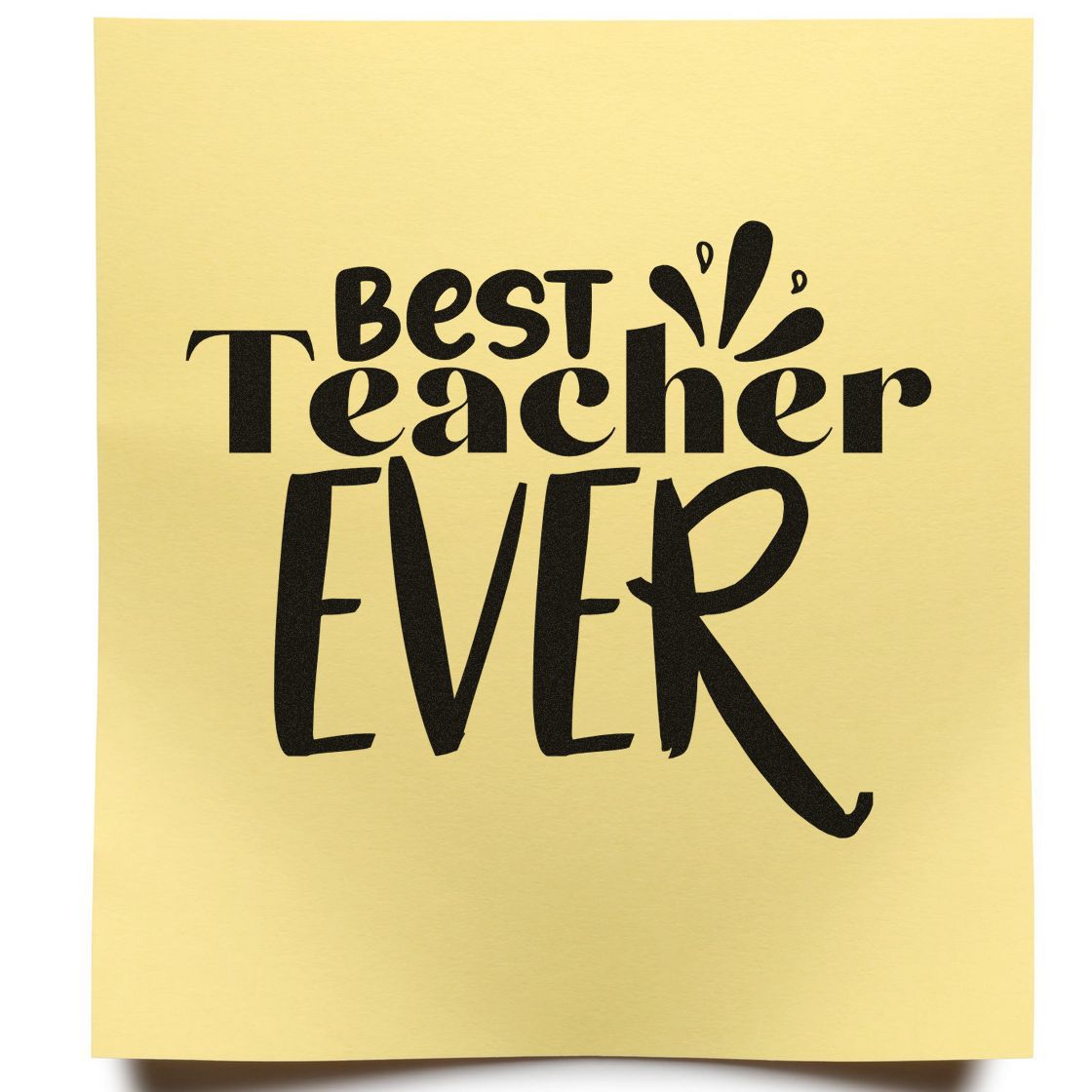Best Teacher Ever rubber stamp design for teacher appreciation cards, gifts, and classroom crafts.