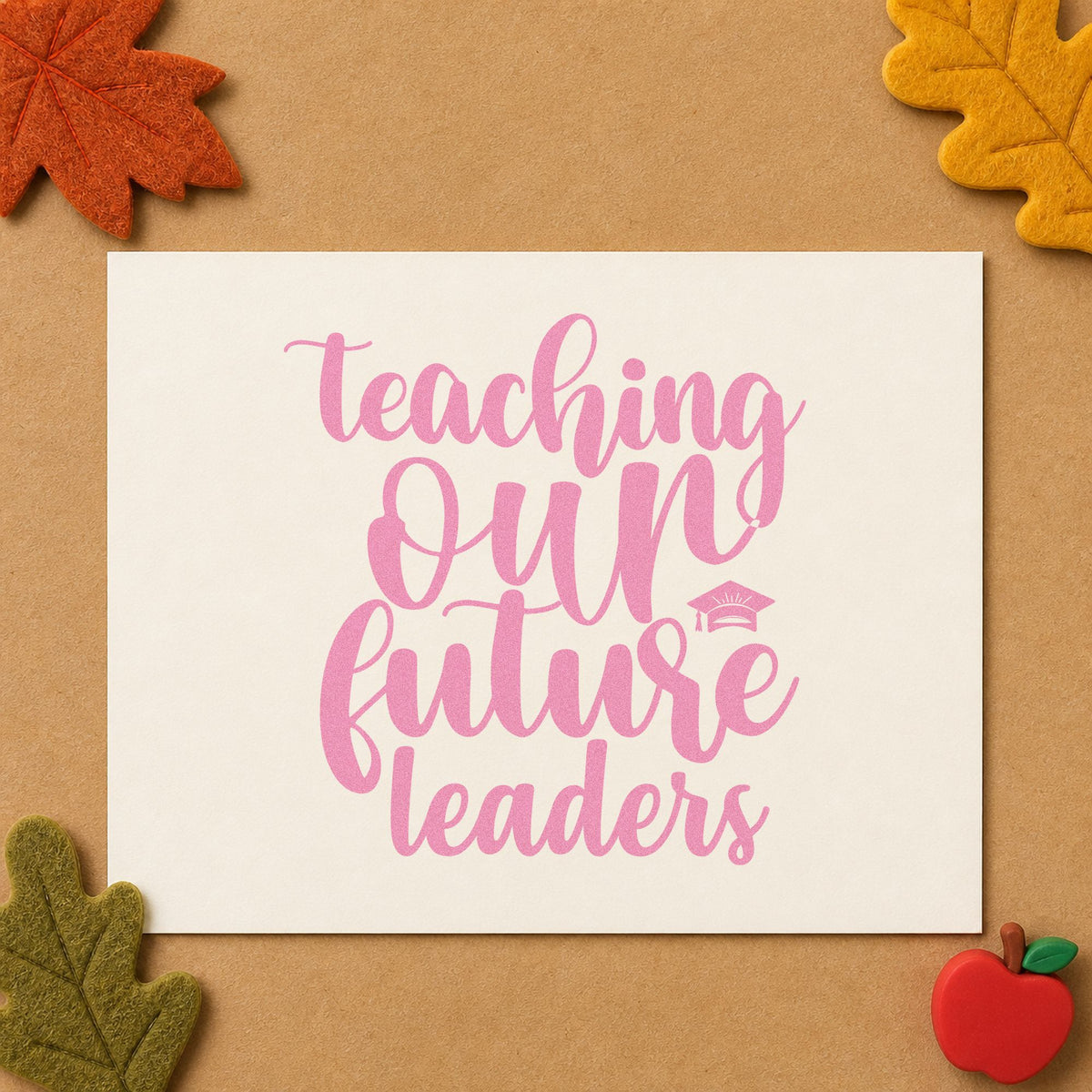 Teaching Our Future Leaders Cap Script Lettering PSI Pre-Inked Stamp in use 10