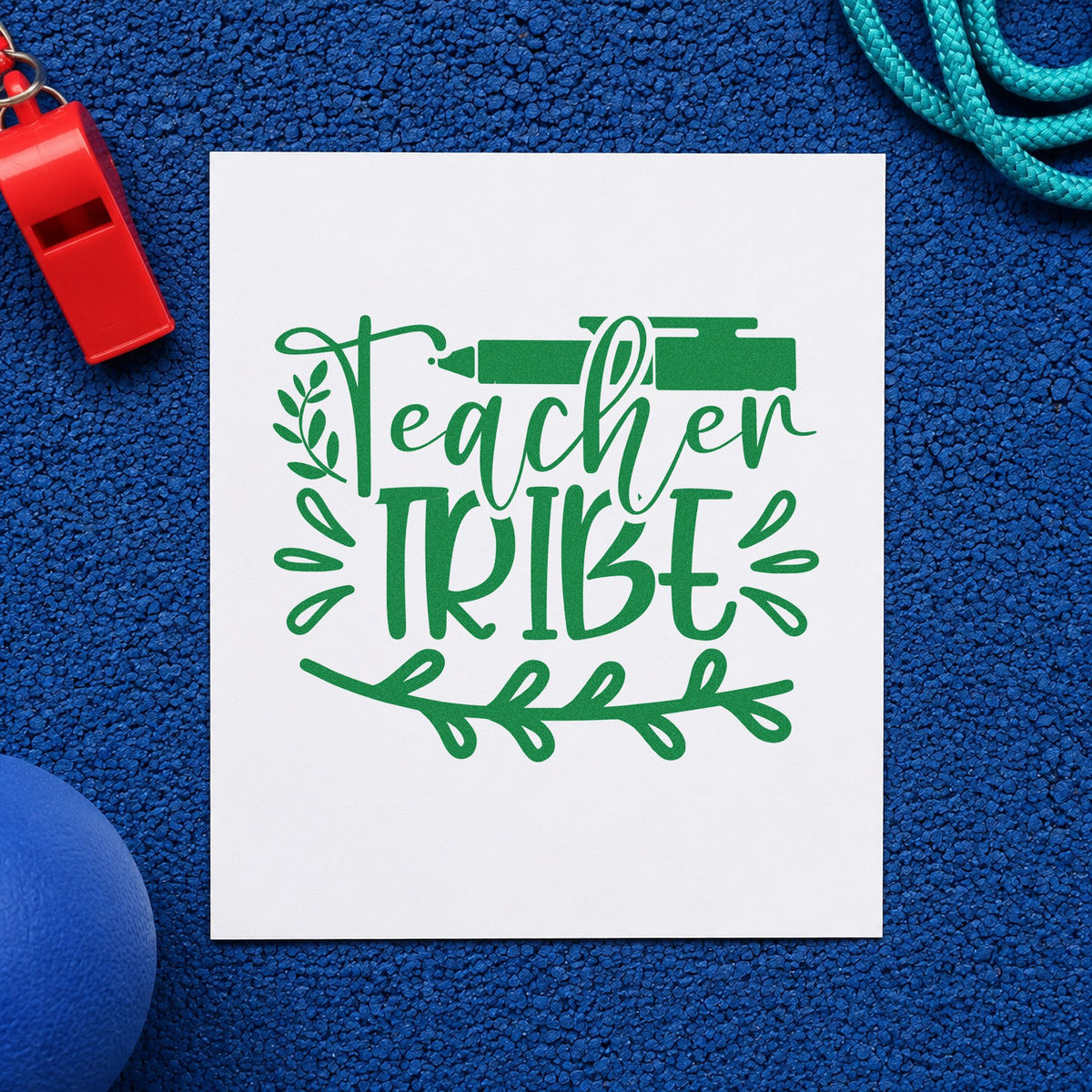 Teacher Tribe Pen And Leaves Leafy Branches Hand Stamp – Duo in use 8