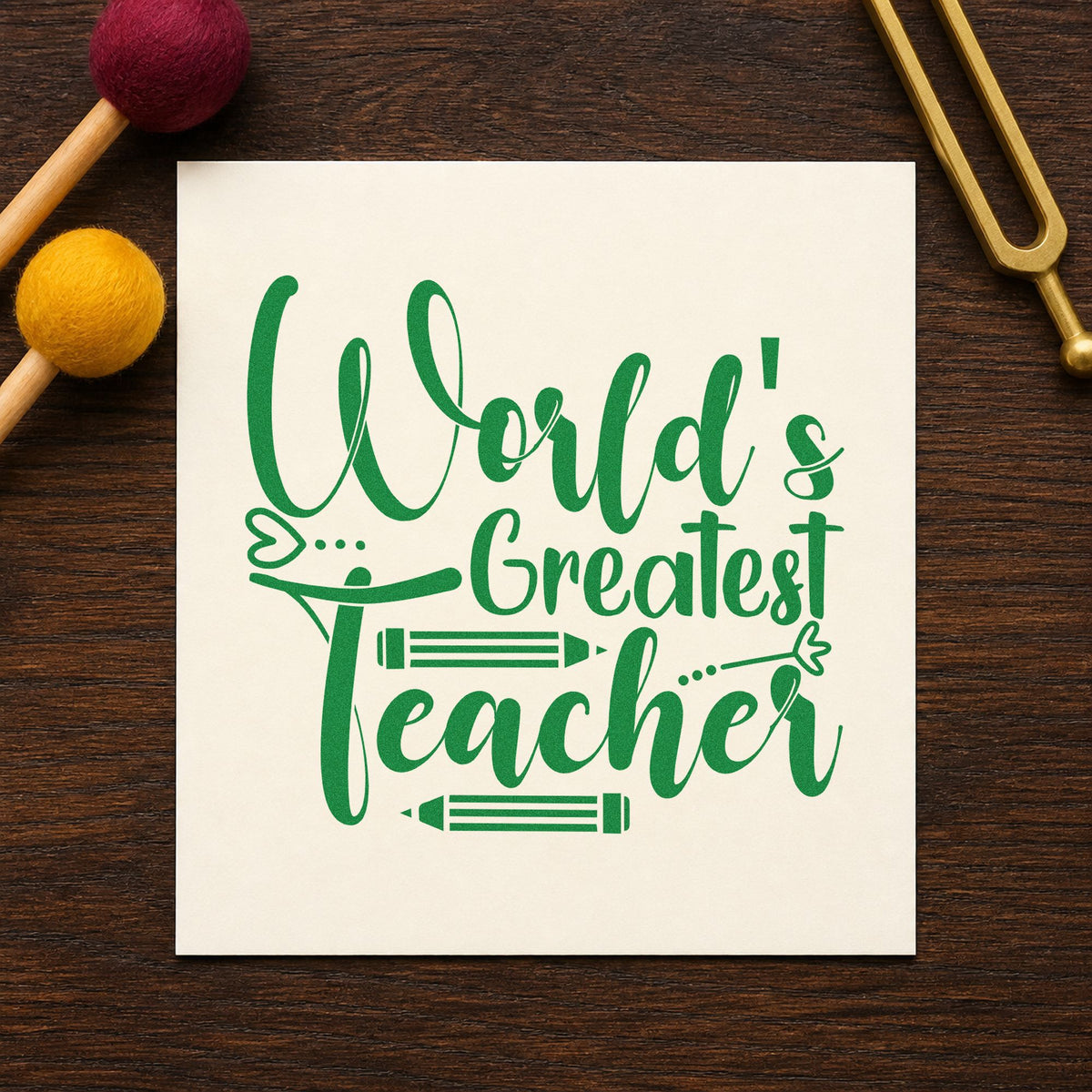 World's Greatest Teacher Pencils PSI Pre-Inked Stamp in use 3