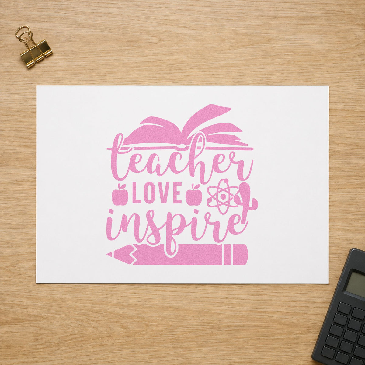 Teacher Love Inspire Learning Icons Stamp – Duo Hand in use 10