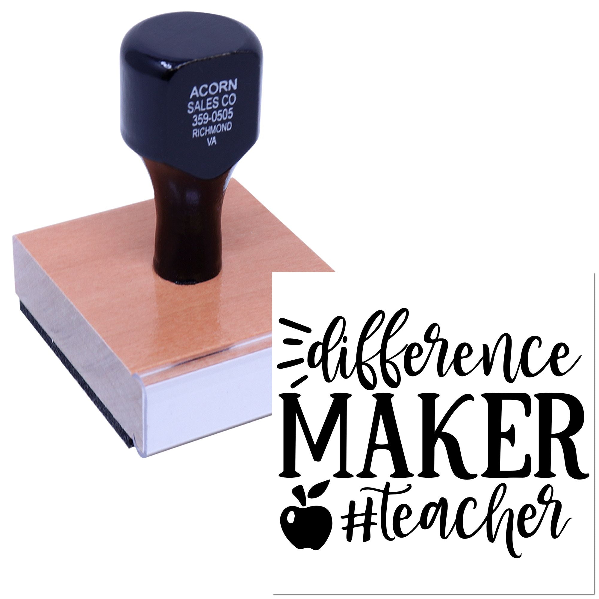 Custom teacher rubber stamp with difference maker #teacher design for classroom rewards and appreciation.