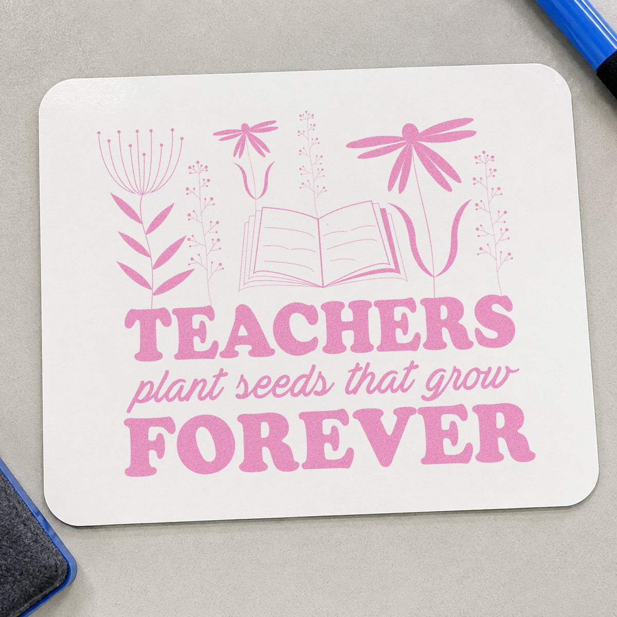 Teachers Plant Seeds Forever Book Rubber Stamp – Duo Hand in use 10