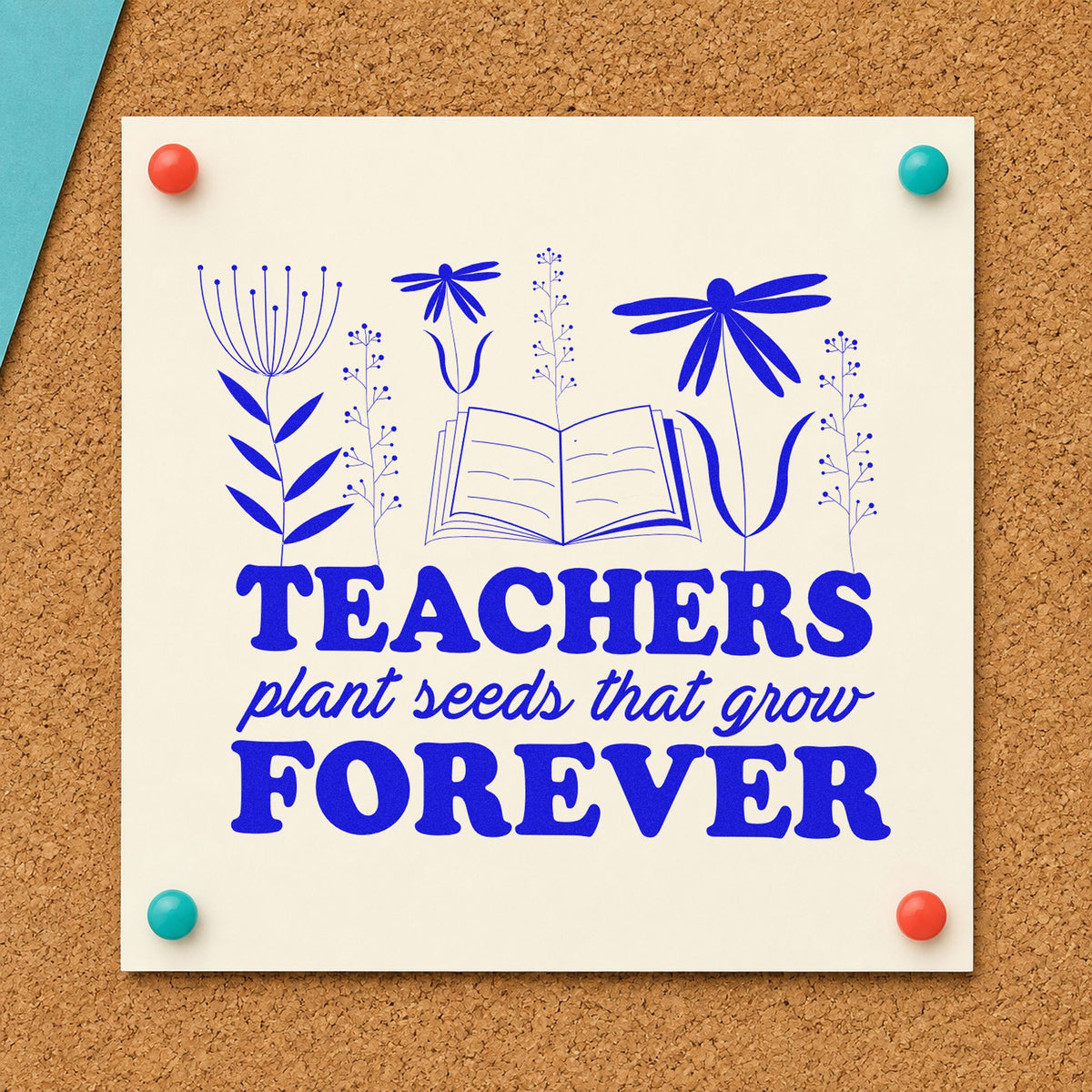 Teachers Plant Seeds Forever Book Rubber Stamp – Duo Hand in use 6