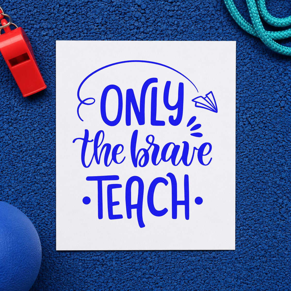 Only Brave Teach Paper Airplane Duo Hand Stamp in use 5
