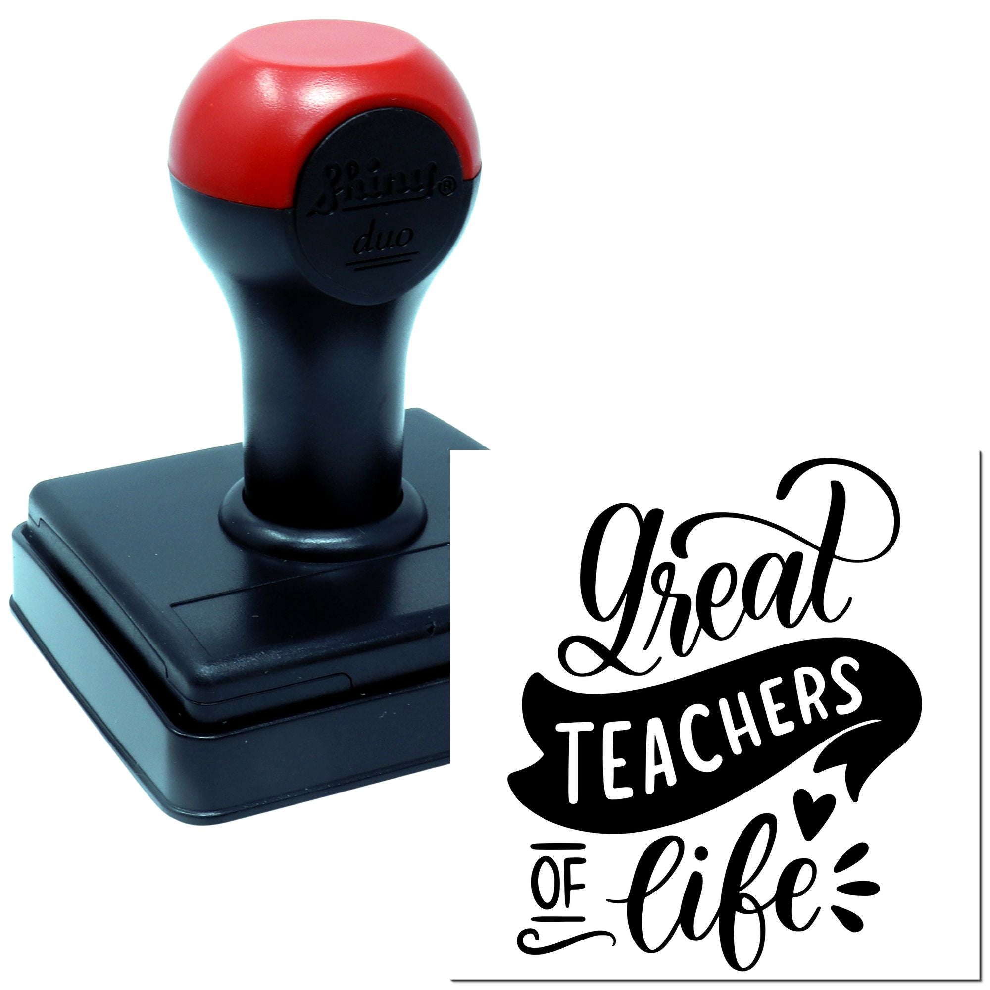 Self-inking rubber stamp with Great Teachers of Life design for teacher appreciation cards and gifts