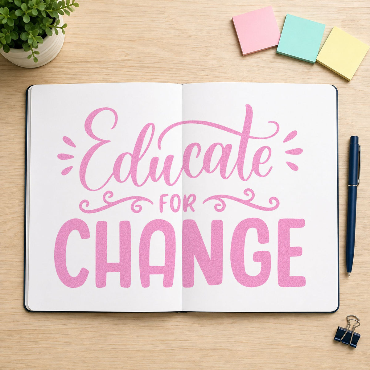 Educate For Change Slim Pre-Inked Stamp in use 10