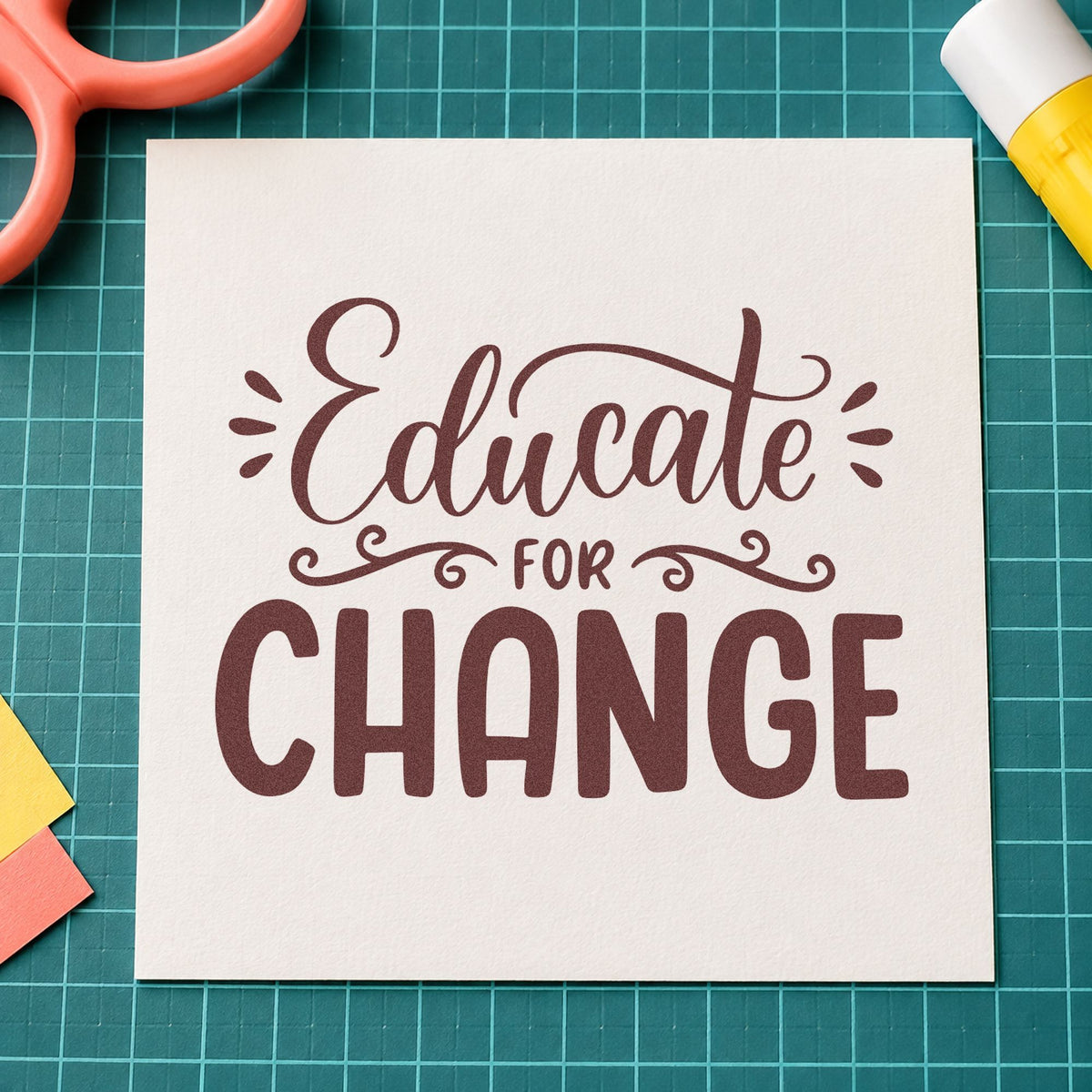 Educate For Change Slim Pre-Inked Stamp in use 4
