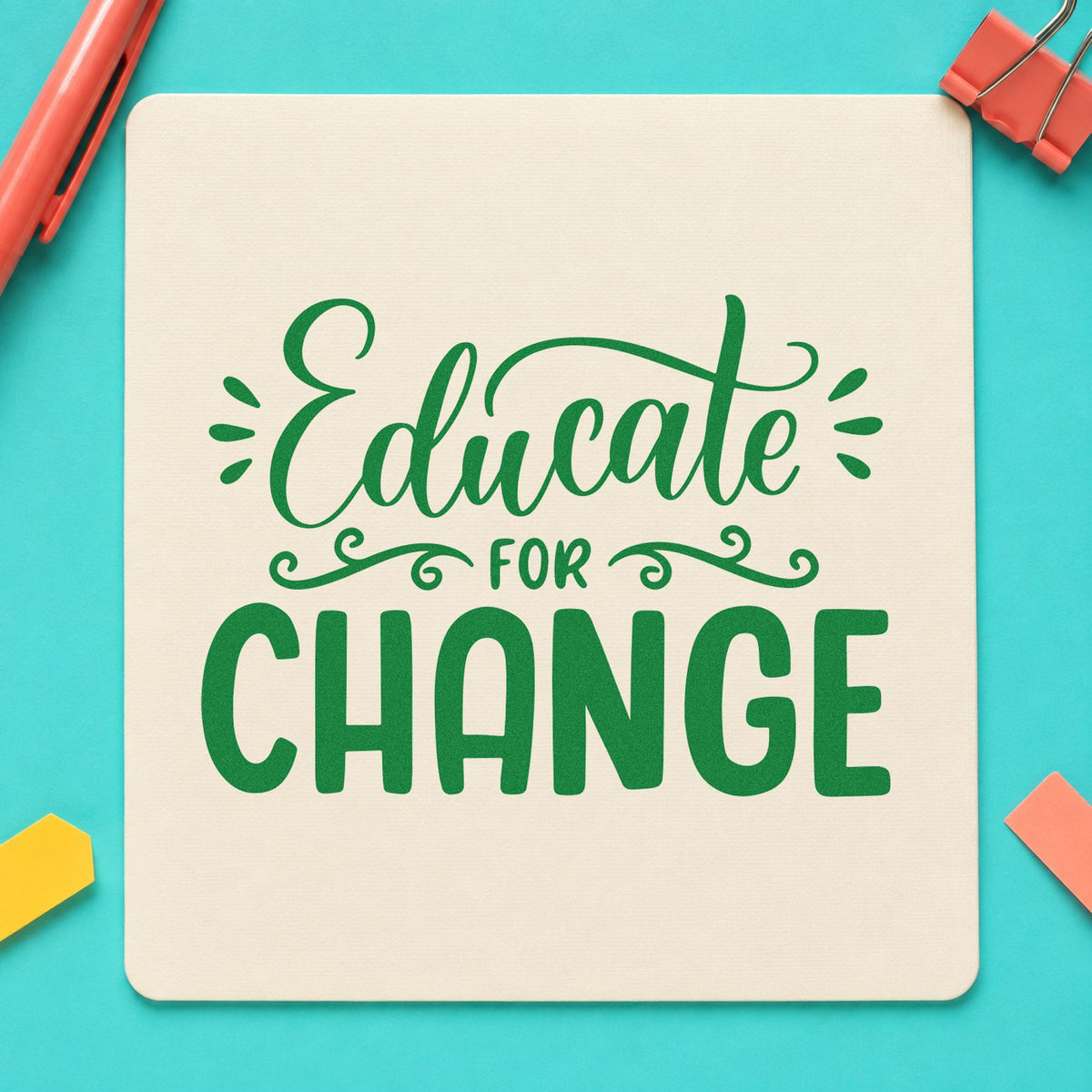 Educate For Change Slim Pre-Inked Stamp in use 8