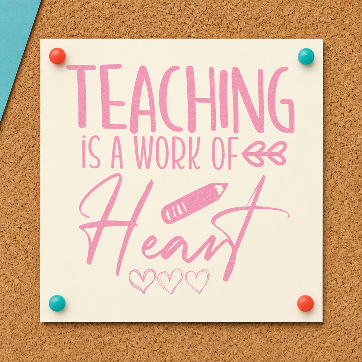 Teaching Work Of Heart Pencil Leaf Accents Craft Stamp – Self-Inking in use 10