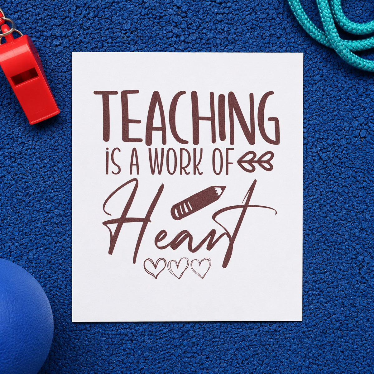 Teaching Work Of Heart Pencil Leaf Accents Craft Stamp – Self-Inking in use 4
