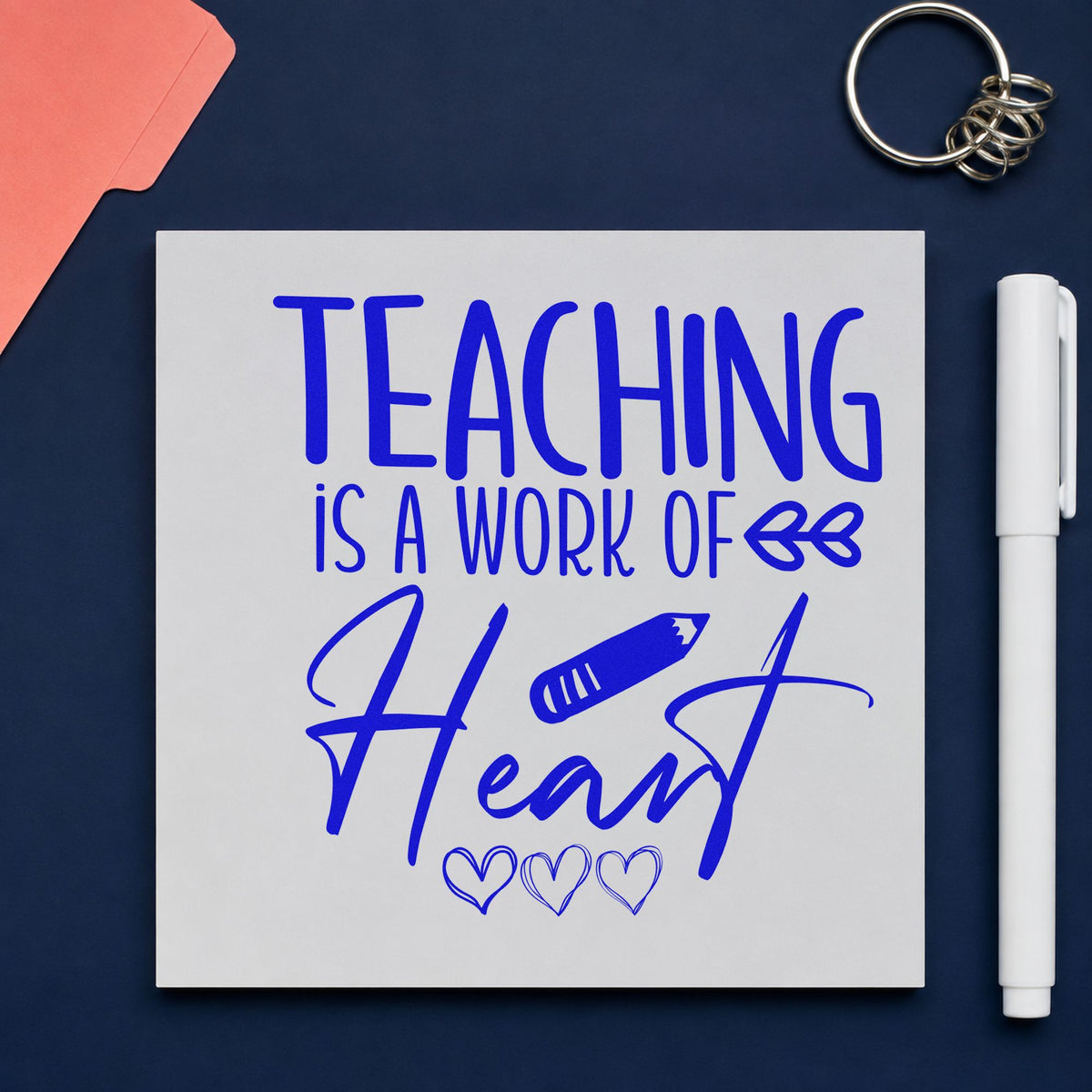 Teaching Work Of Heart Pencil Leaf Accents Craft Stamp – Self-Inking in use 6