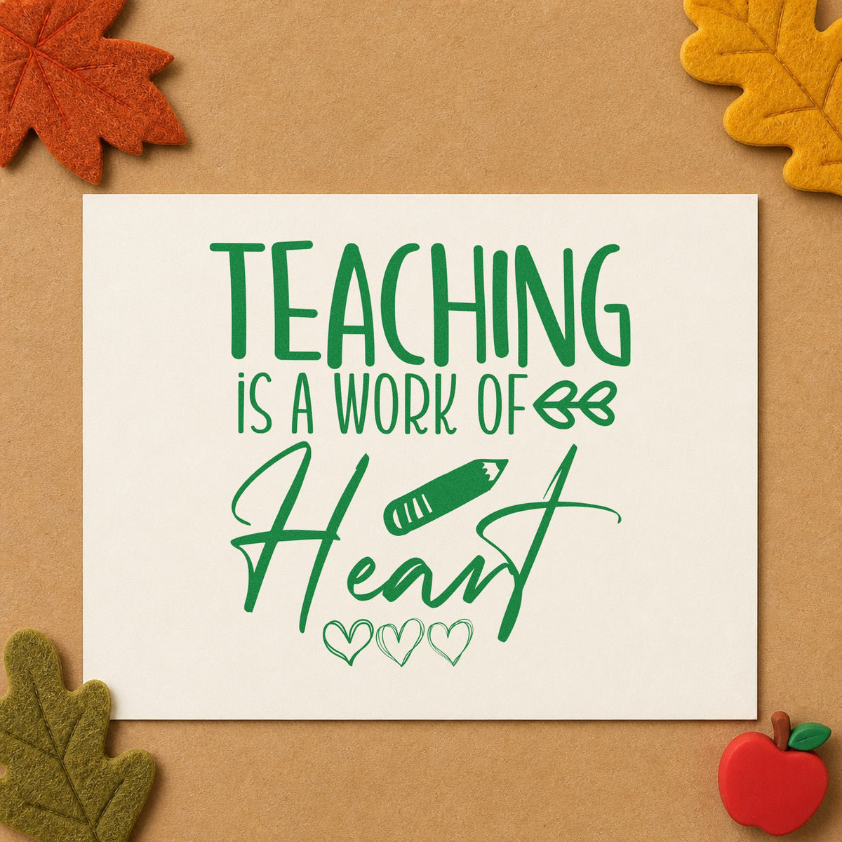 Teaching Work Of Heart Pencil Leaf Accents Craft Stamp – Self-Inking in use 8
