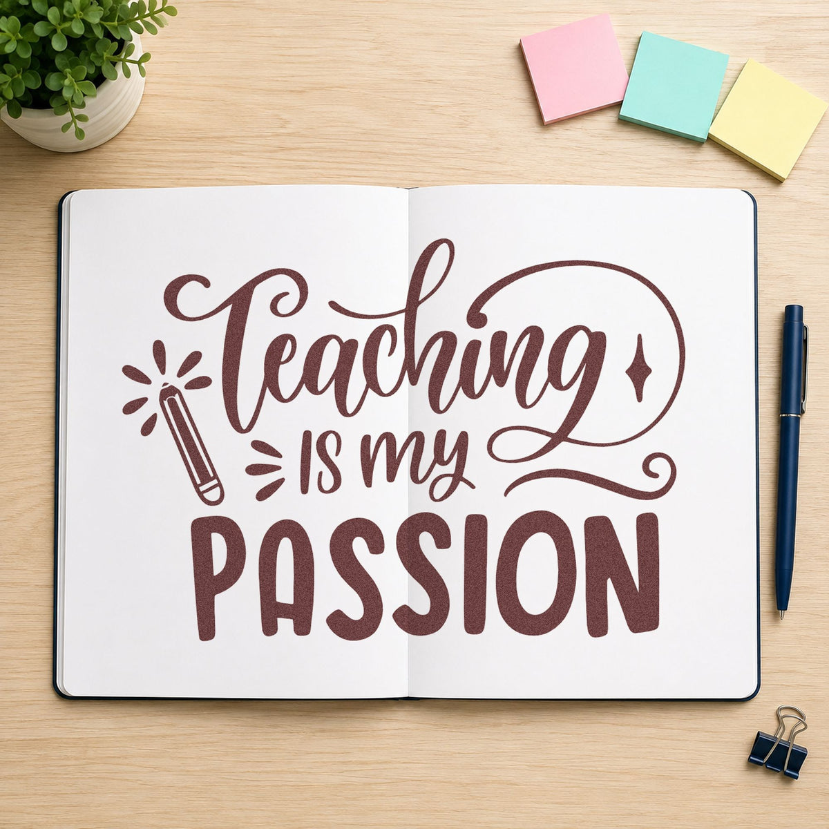 Teaching Is My Passion Pencil Hand Stamp – Duo in use 4