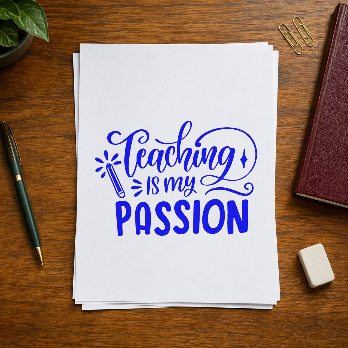 Teaching Is My Passion Pencil Hand Stamp – Duo in use 5