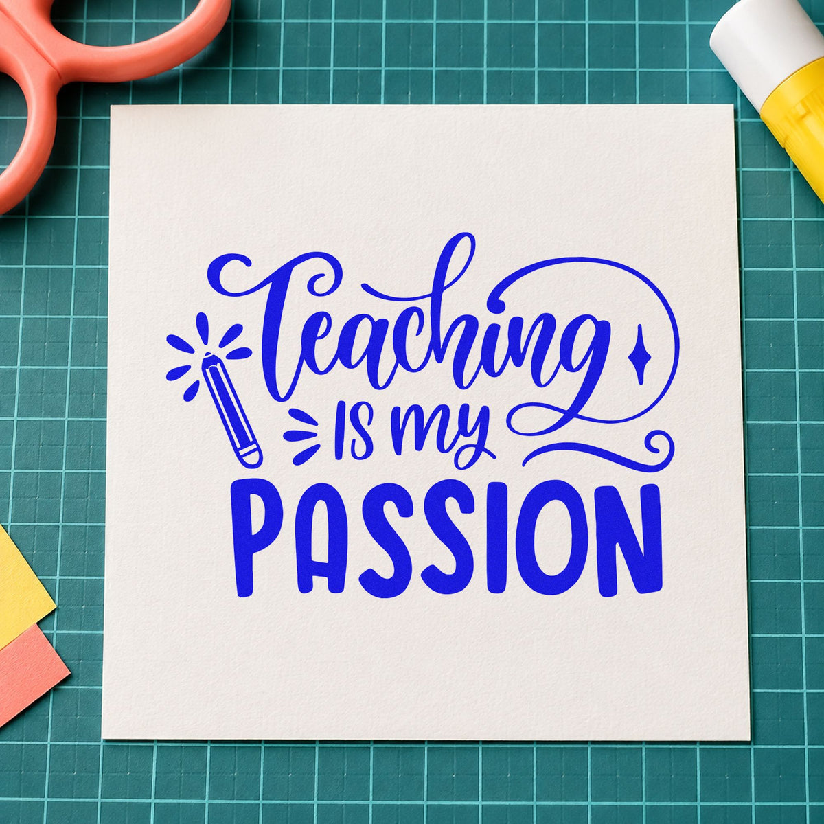 Teaching Is My Passion Pencil Hand Stamp – Duo in use 6