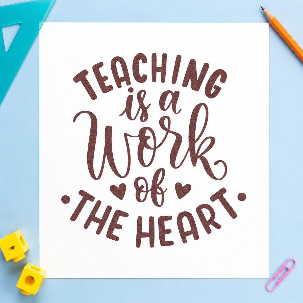 Teaching Work Of The Heart Pre-Inked Stamp – Slim in use 4