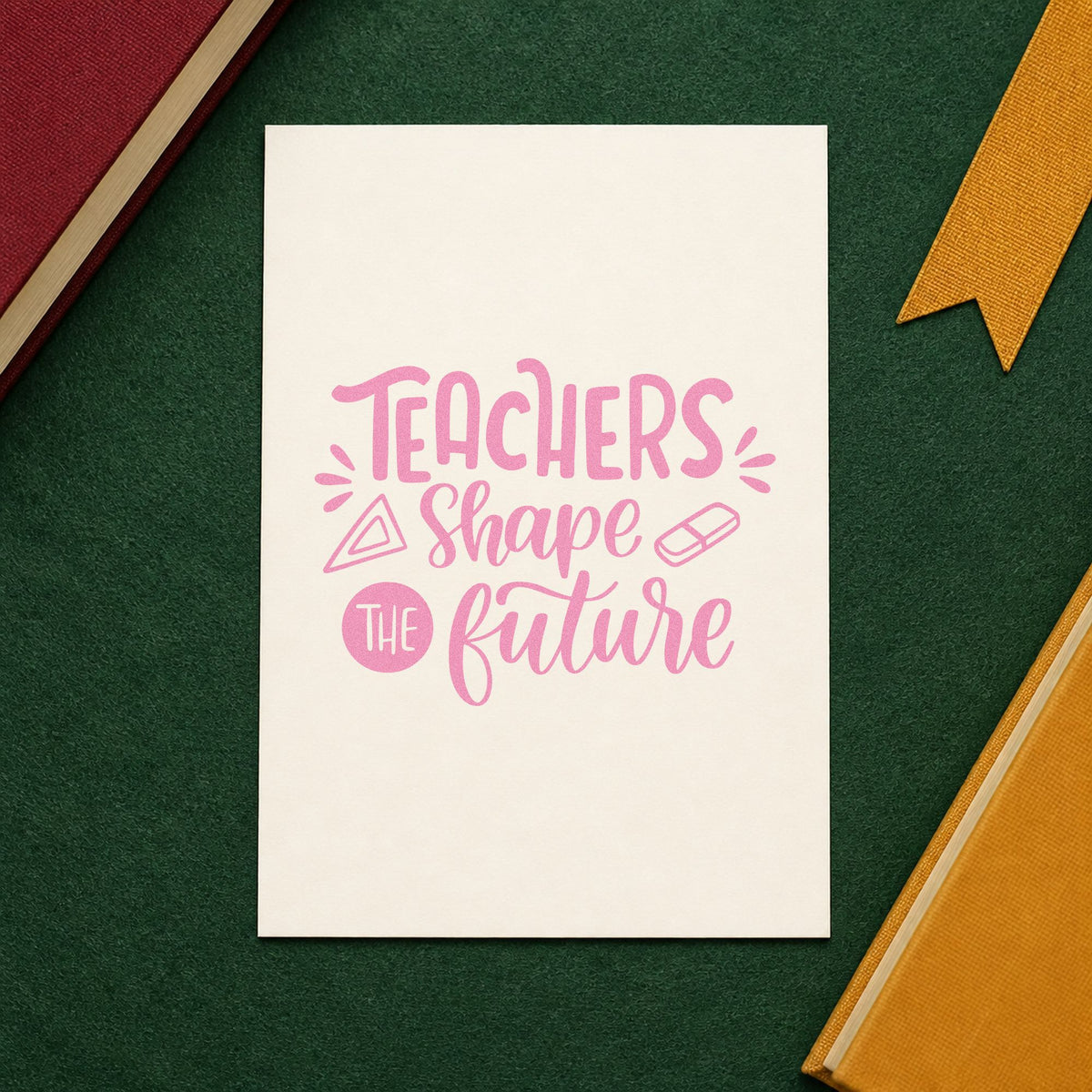 Teachers Shape The Future Rubber Stamp – Wood Handle in use 10