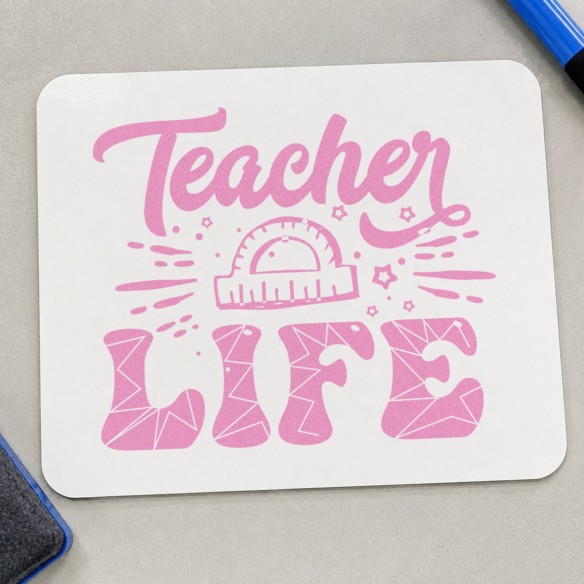 Pre-Inked Teacher Life Geometry Pattern With Stars Stamp – PSI in use 10