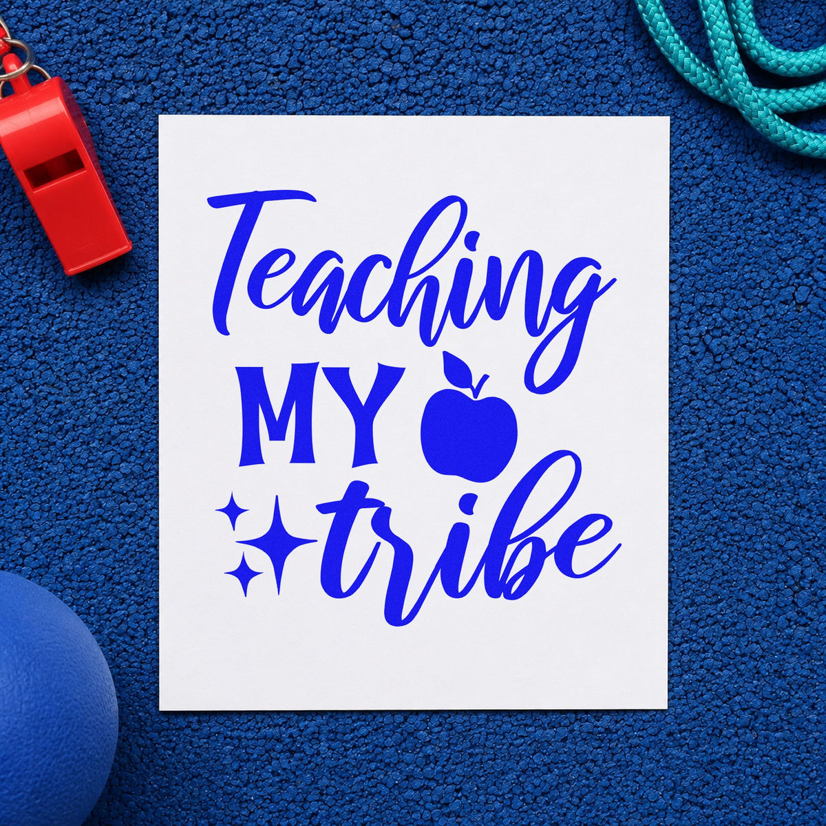 Teaching My Tribe Apple Rubber Stamp – Duo Hand in use 5