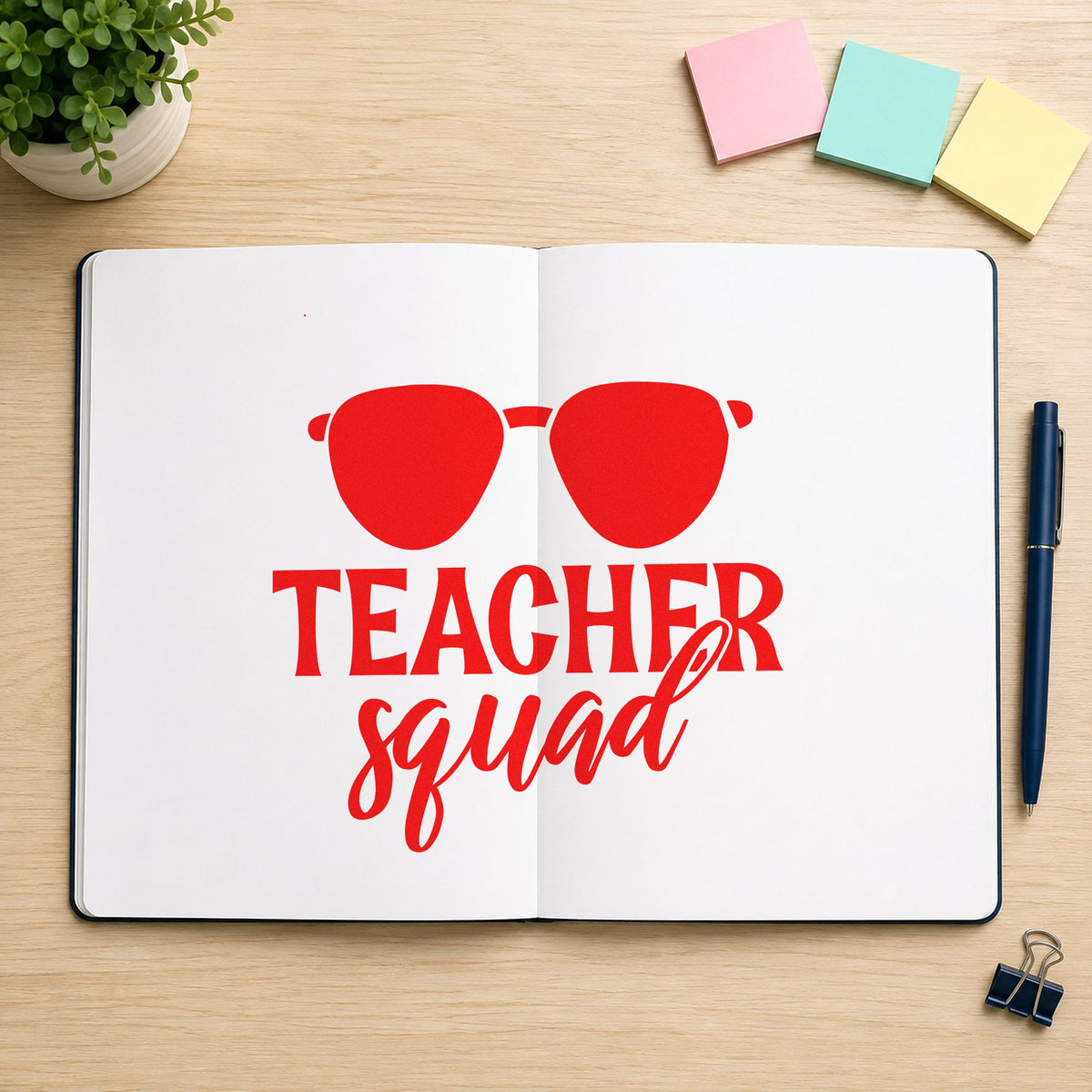 Teacher Squad Solid Sunglasses Stamp – Self-Inking in use 7
