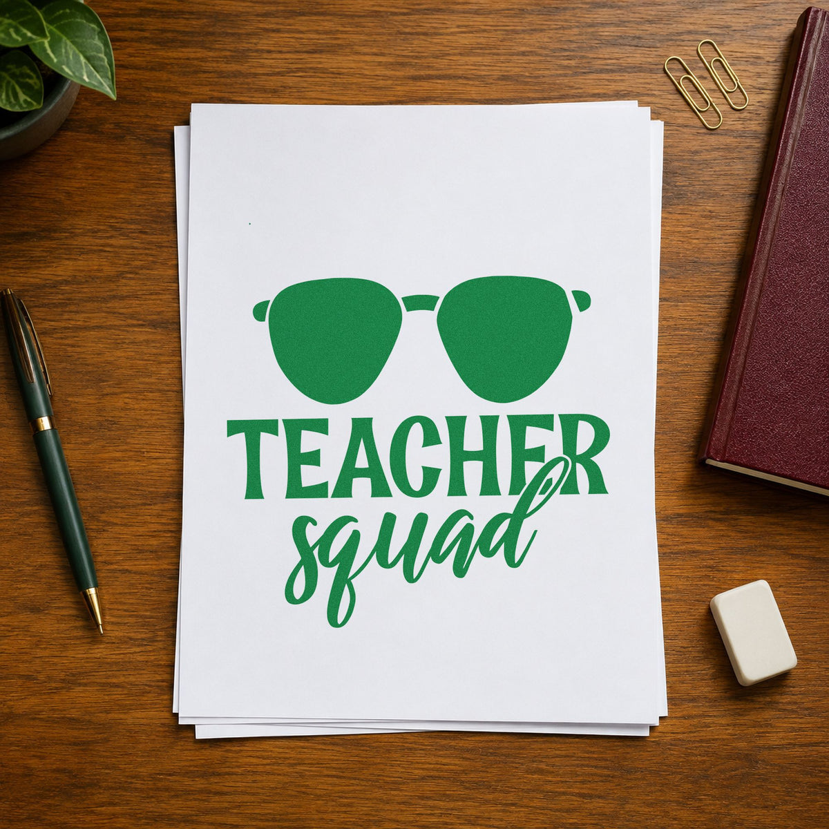 Teacher Squad Solid Sunglasses Stamp – Self-Inking in use 8