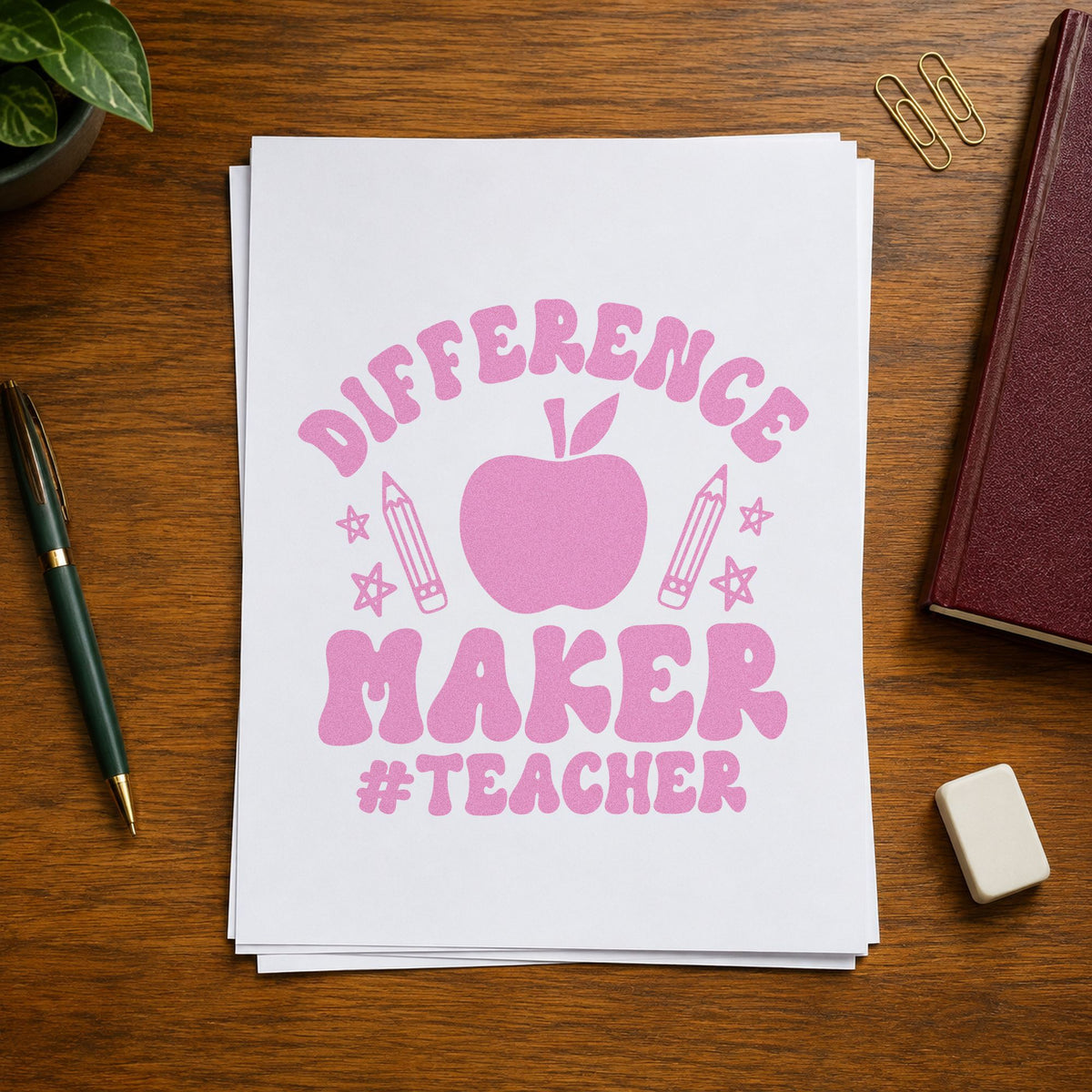 Difference Maker Teacher Apple Hand Stamp – Duo in use 10